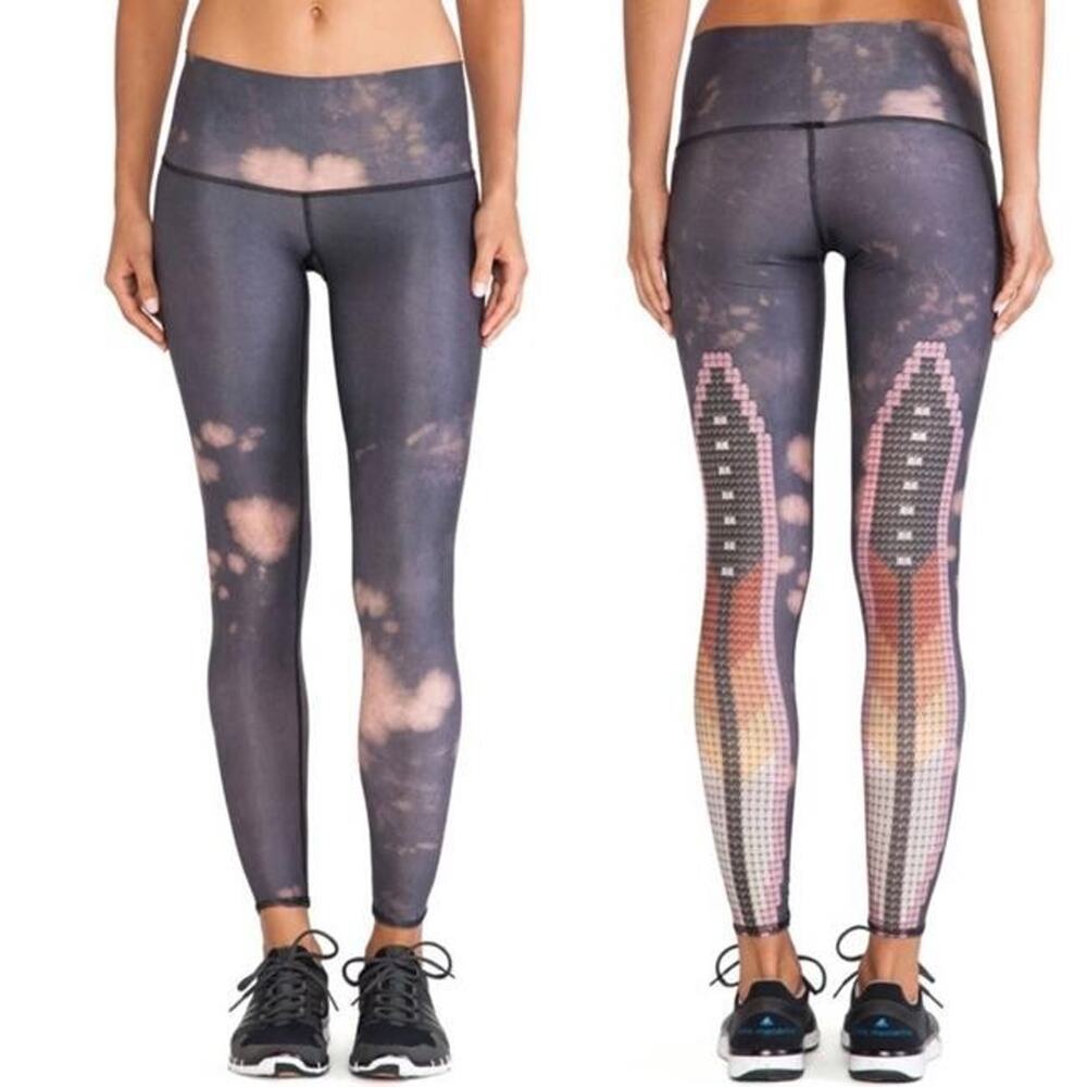 Teeki Leggings Size XS Pilates Yoga Sacred Feather Style Festival Boho Hippie